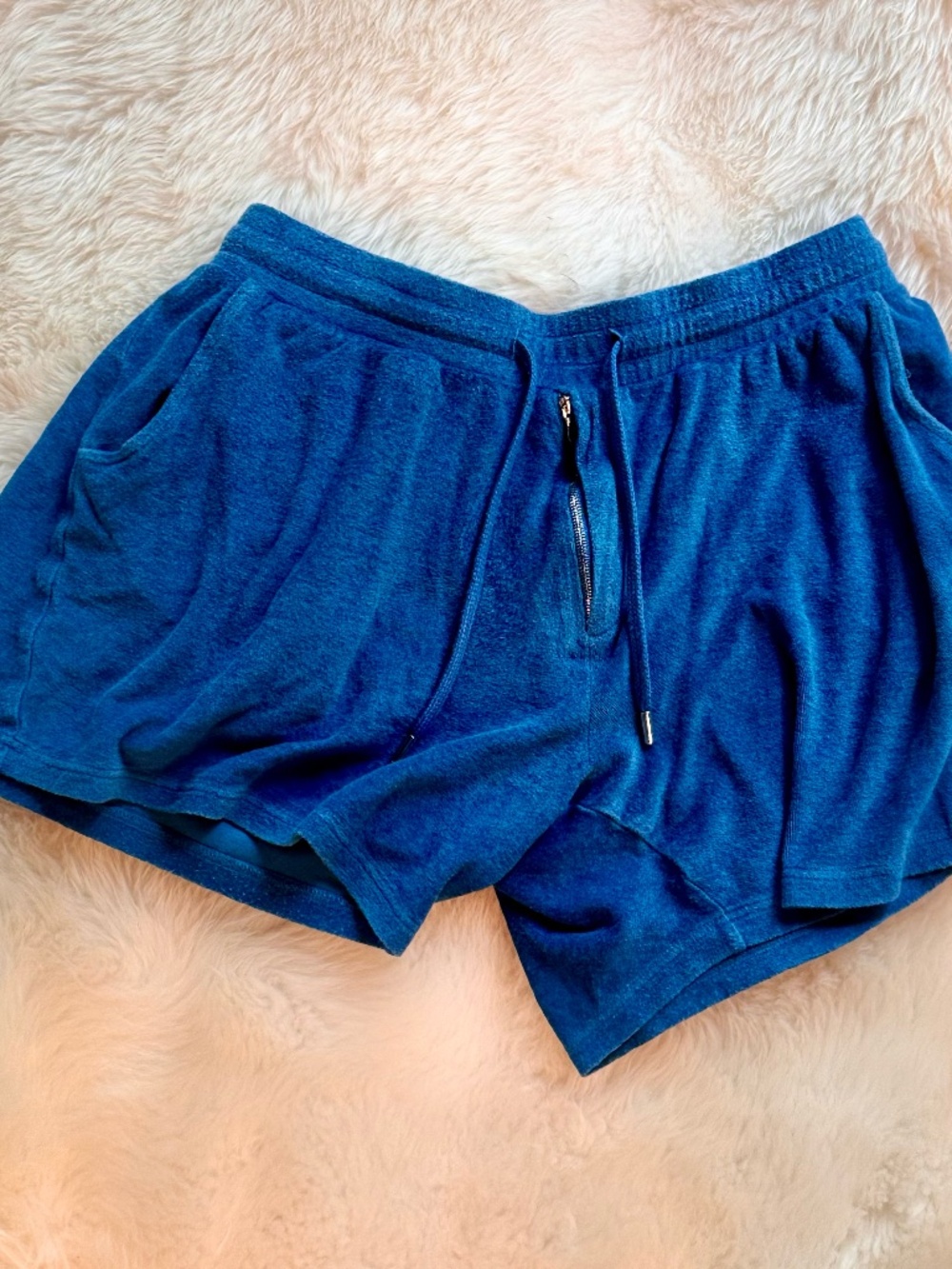 AUGUSTO TERRY BLUE COTTON SHORTS